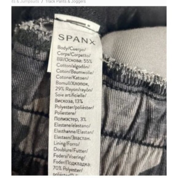 Spanx Womens twill Camo Jogger Pants Size Large denim pockets gray - Picture 7 of 8